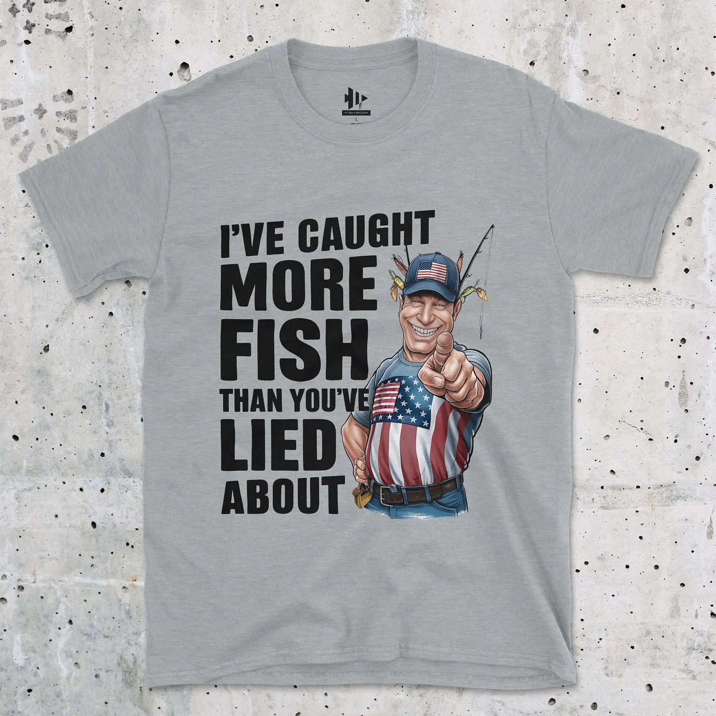 Sport Grey, I've Caught More Fish Than You Lied About USA Tee – fish-room