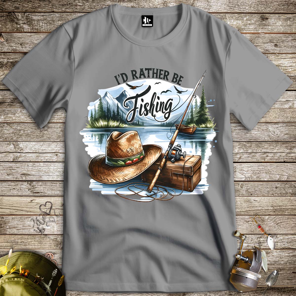 I'd Rather Be Fishing Tee-funny fishing t shirt-FISH-ROOM LLC