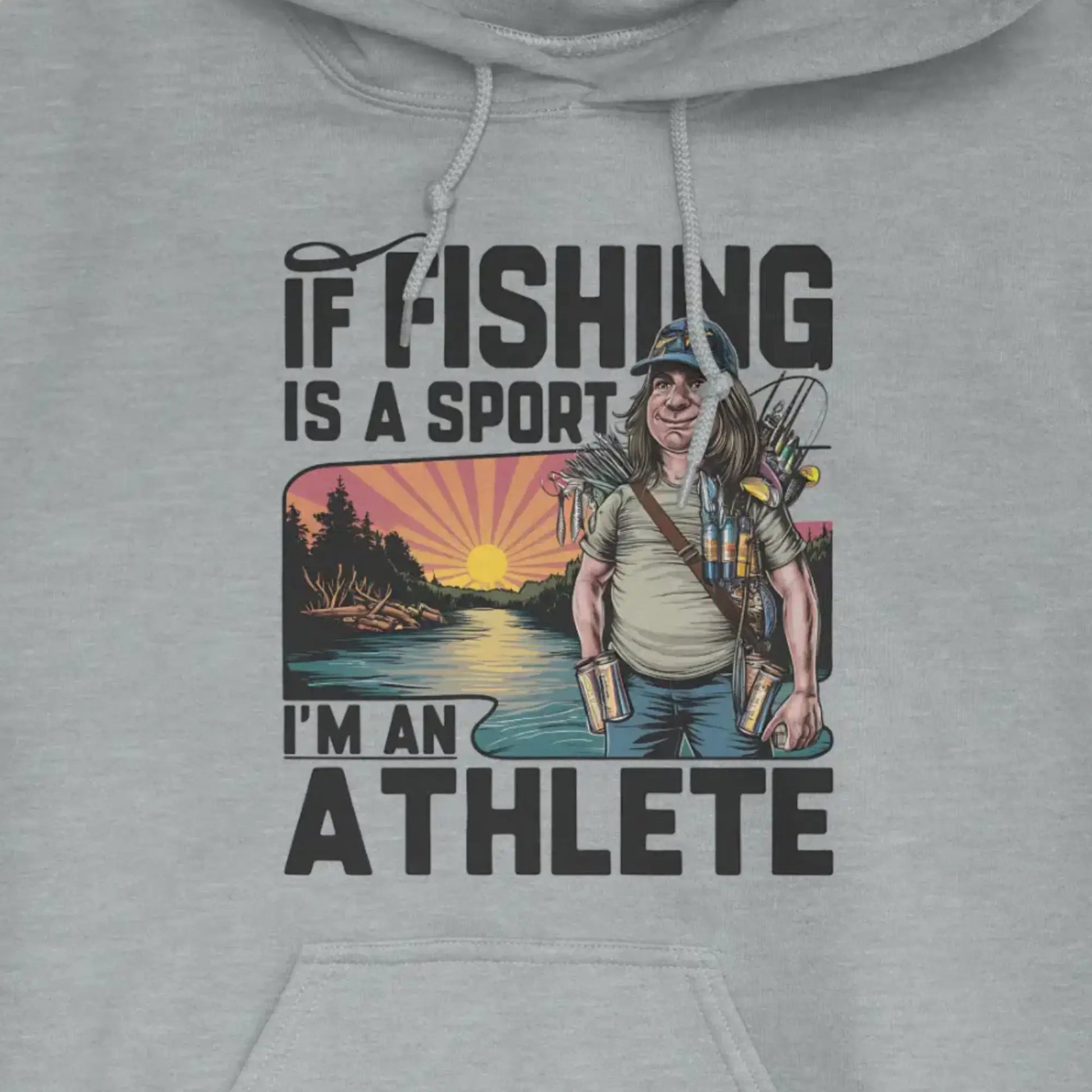 Sport Grey, Fishing Athlete Hoodie – fish-room