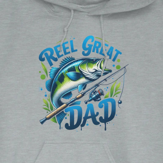 Sport Grey, Reel Great Dad Hoodie – fish-room