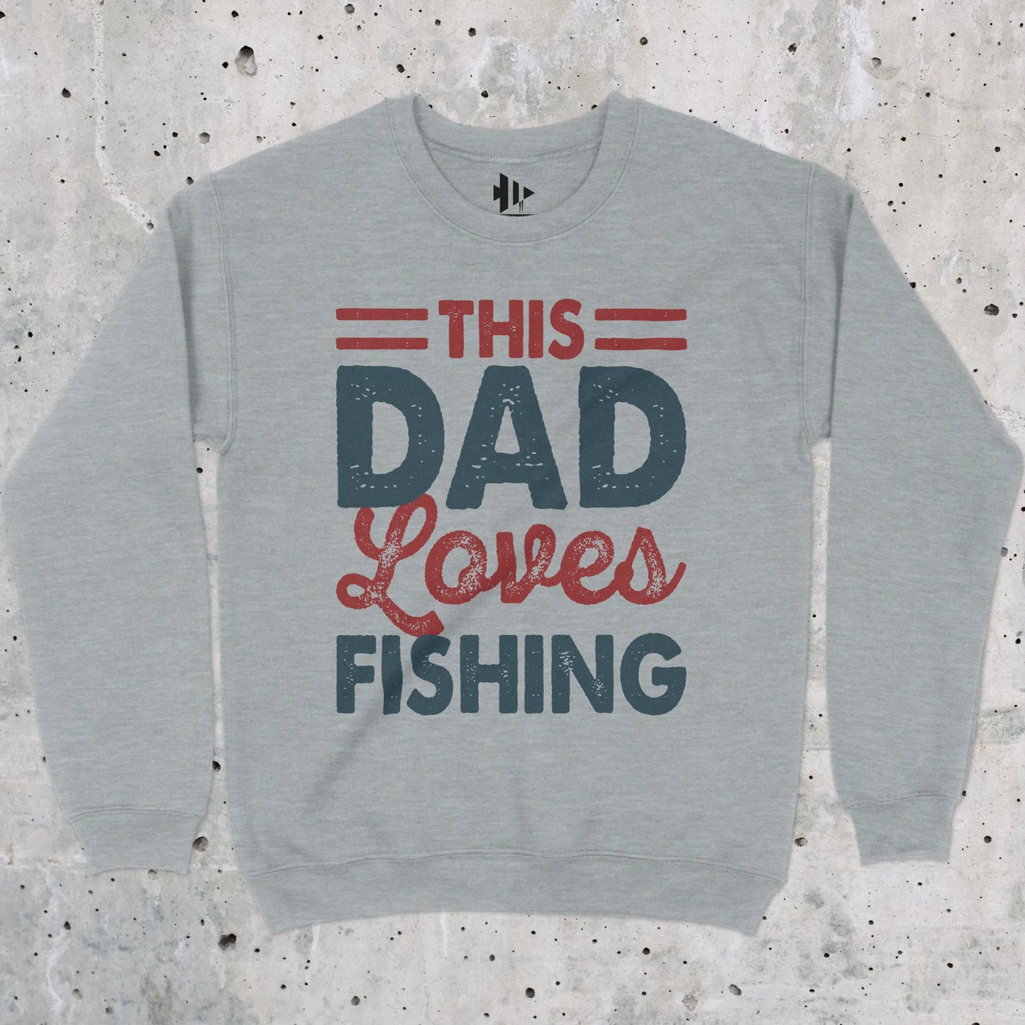 Sport Grey, This Dad Loves Fishing Crewneck Sweatshirt – fish-room