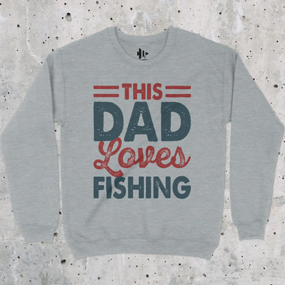 Sport Grey, This Dad Loves Fishing Crewneck Sweatshirt – fish-room
