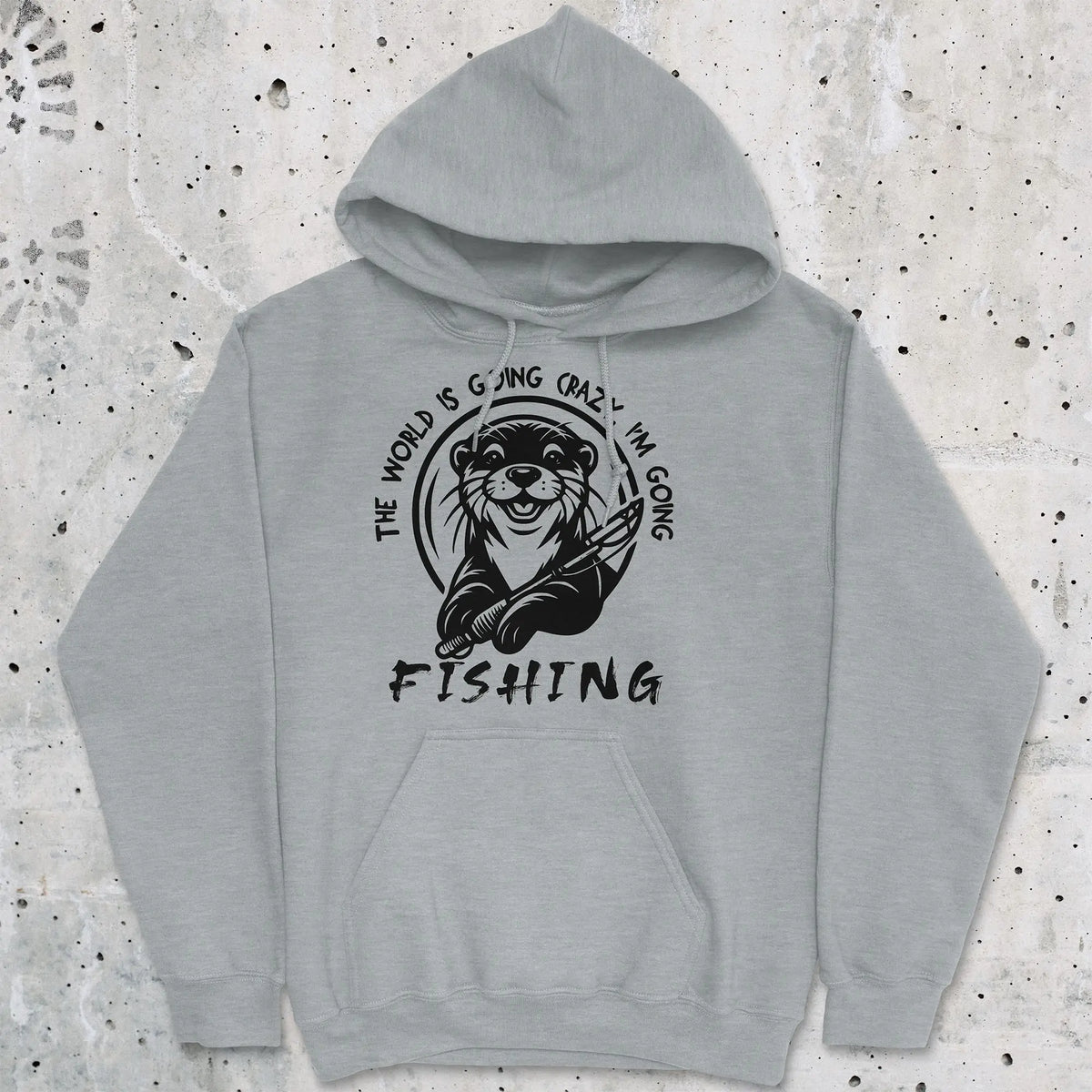 Sport Grey, The World is Going Crazy, I'm Going Fishing Hoodie – fish-room