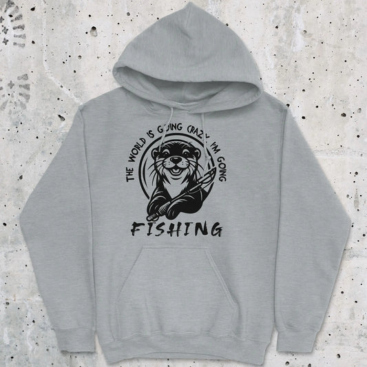 Sport Grey, The World is Going Crazy, I'm Going Fishing Hoodie – fish-room