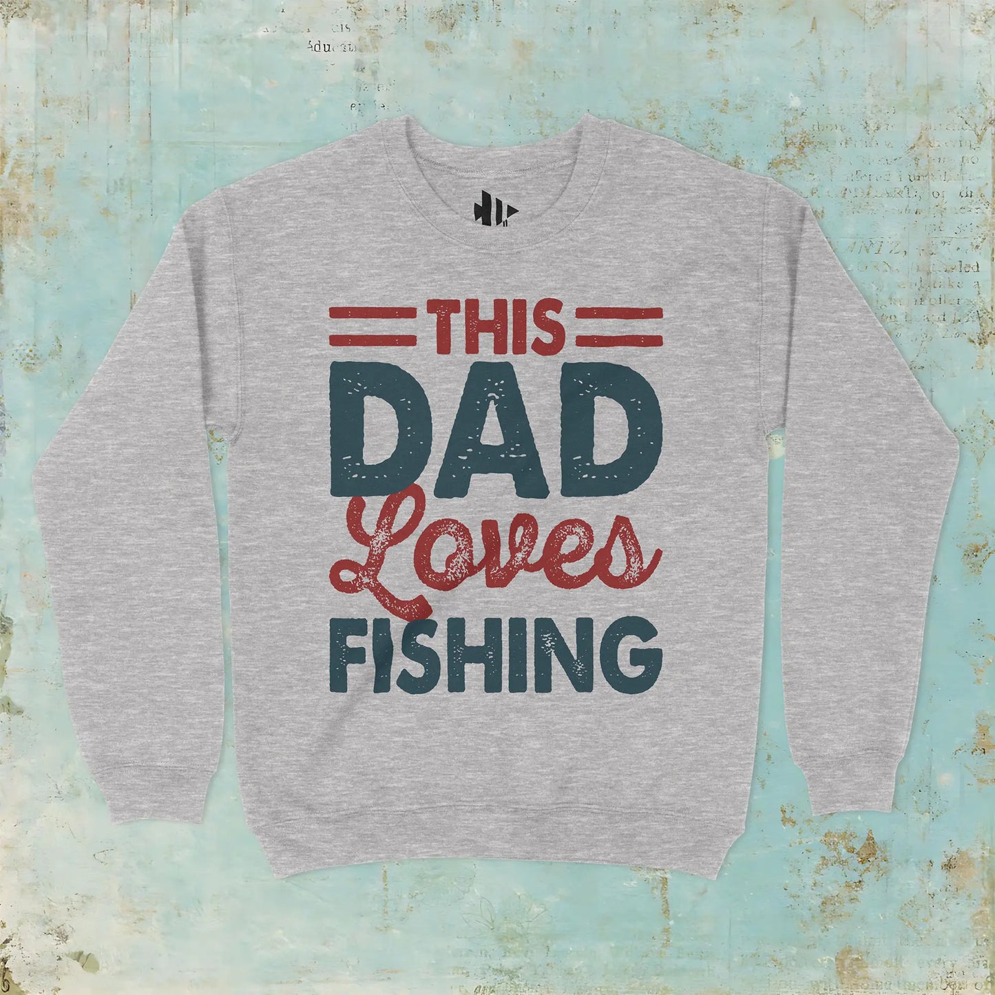 Sport Grey, This Dad Loves Fishing Crewneck Sweatshirt – fish-room