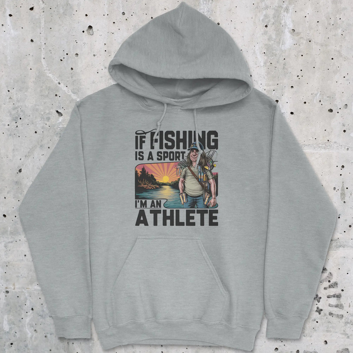 Sport Grey, Fishing Athlete Hoodie – fish-room