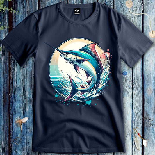 fish-room llc T-Shirt Navy / S Swordfish Ocean Sunset T-Shirt