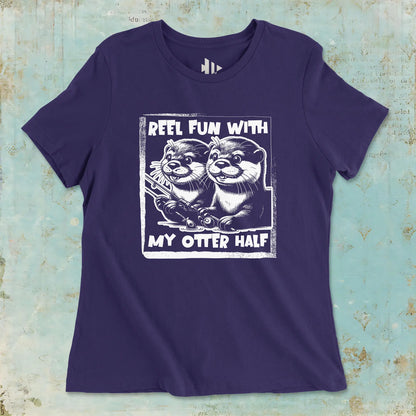 Team Purple, Reel Fun with My Otter Half  Women Tee – fish-room