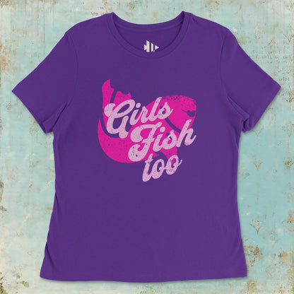 Team Purple, Girls Fish Too Ladies’ Tee – fish-room
