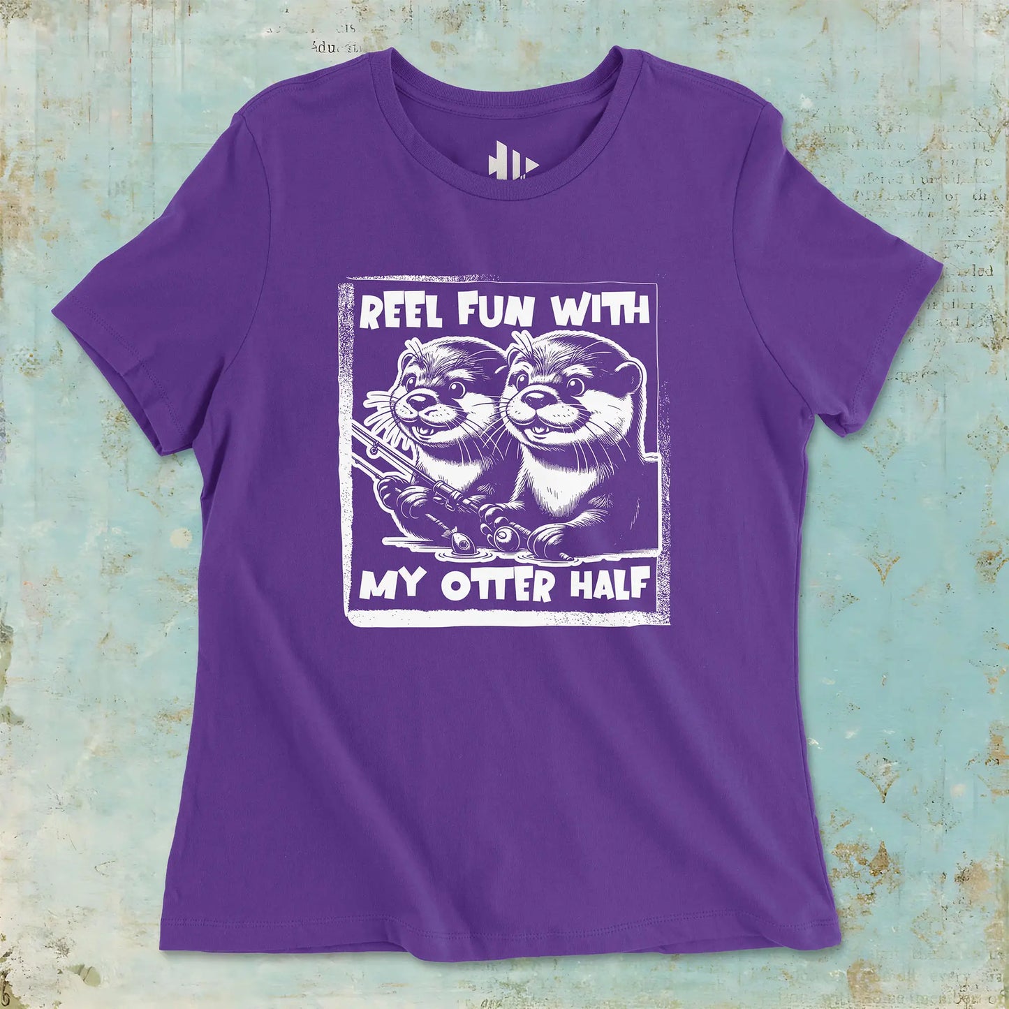 Team Purple, Reel Fun with My Otter Half Ladies’ Tee – fish-room