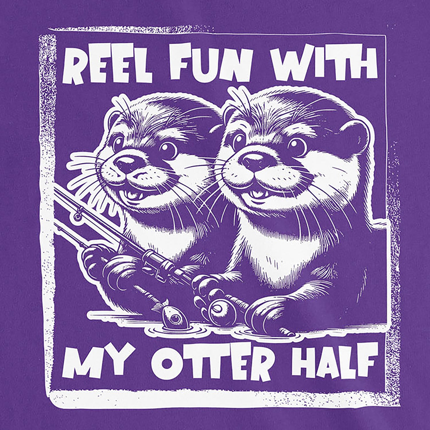 Team Purple, Reel Fun with My Otter Half Ladies’ Tee – fish-room