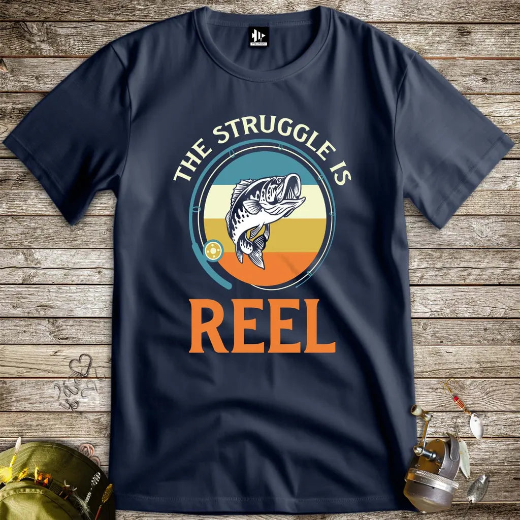 The Struggle Is Reel Tee Navy T-Shirt
