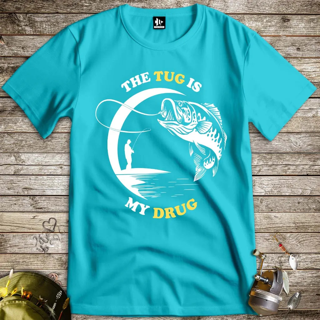 The Tug Is My Drug Tee Tropical Blue T-Shirt