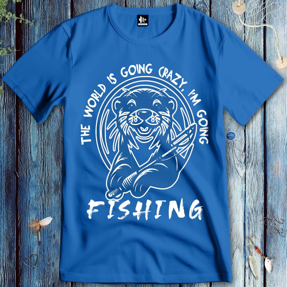 fish-room llc T-Shirt Royal / S The World is Going Crazy, I'm Going Fishing T-Shirt