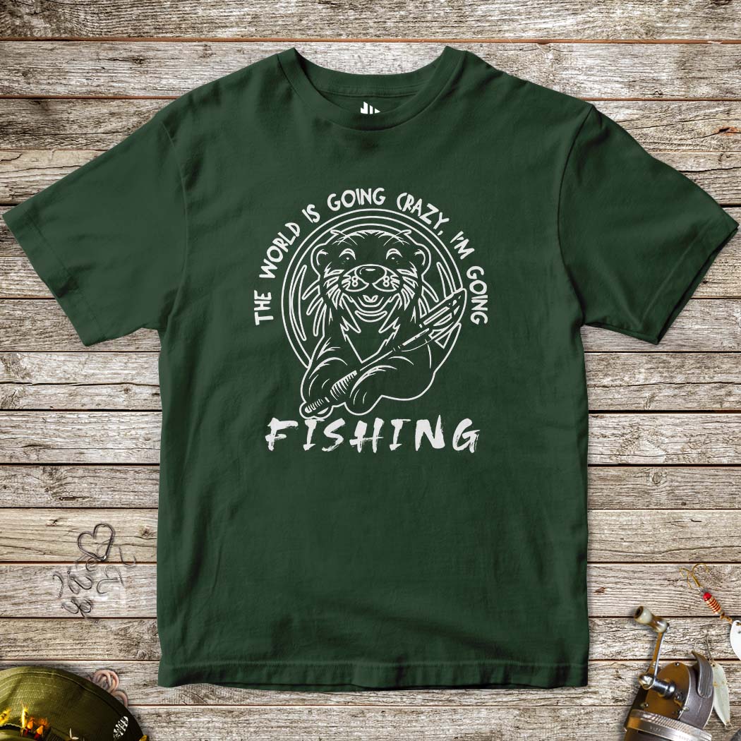 The World is Going Crazy, I'm Going Fishing Tee for Kids - FISH - ROOM LLC