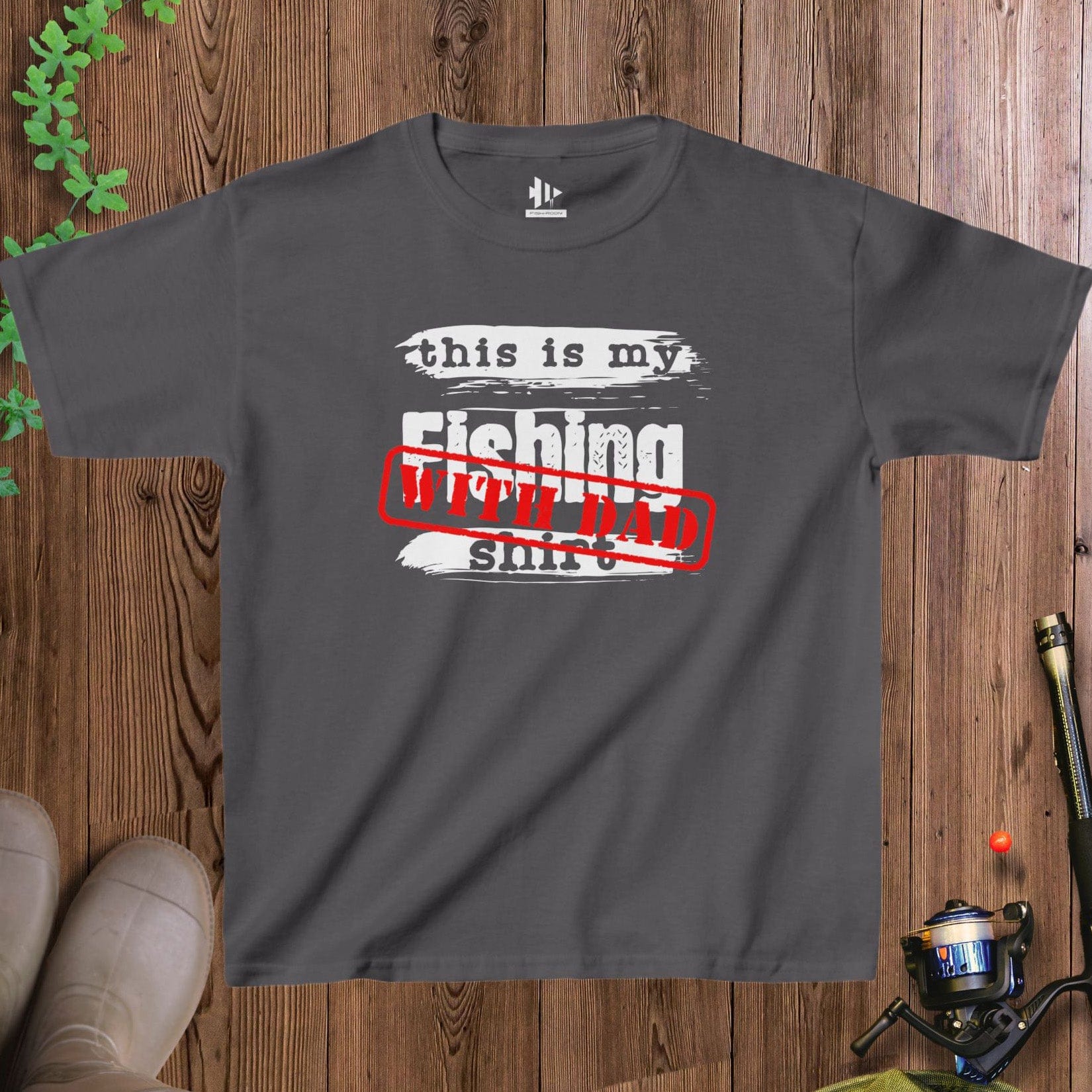 fish-room llc Kids T-Shirt Charcoal / XS This is My Fishing With Dad T-Shirt for Kids