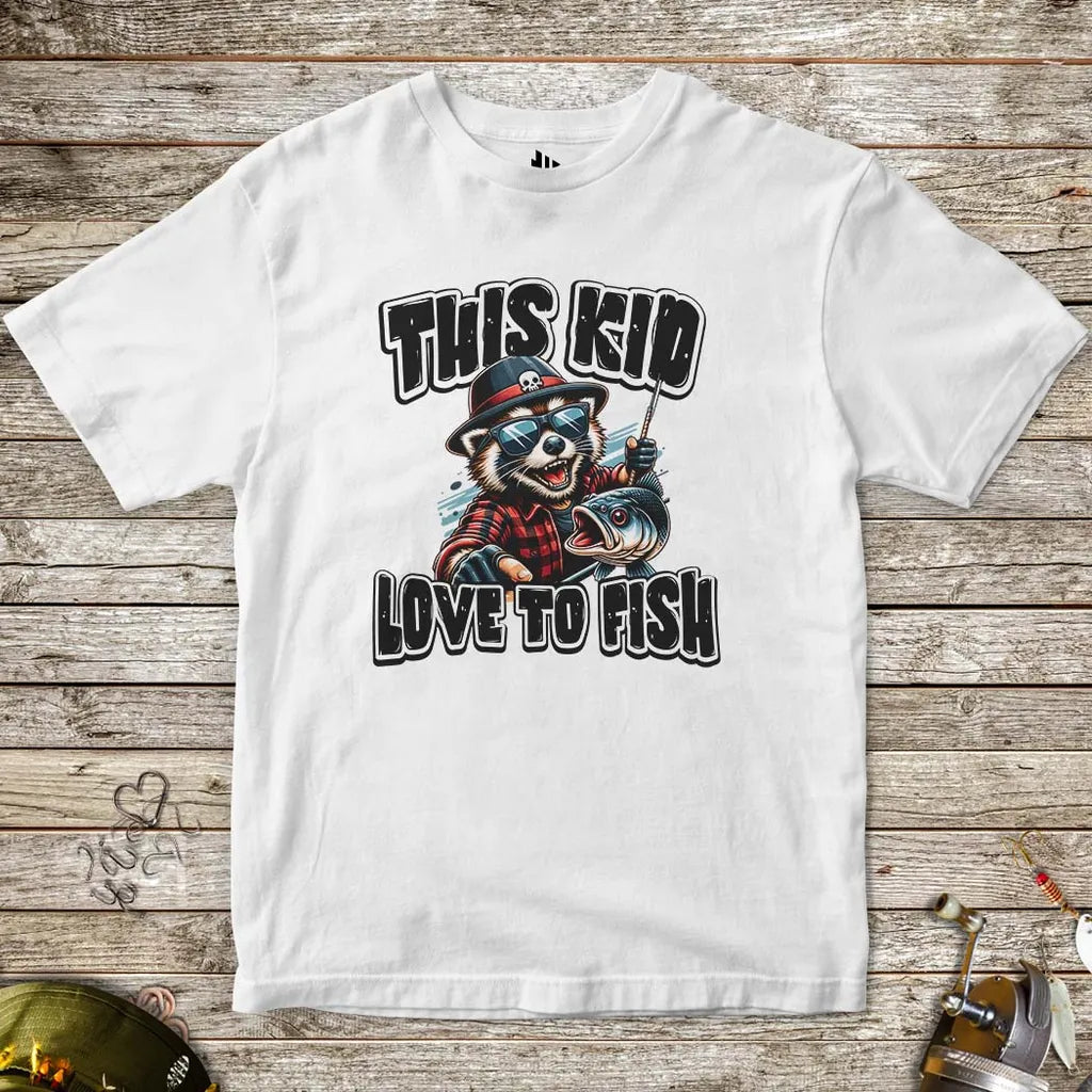 White, This Kid Loves to Fish Tee for Kids – fish-room