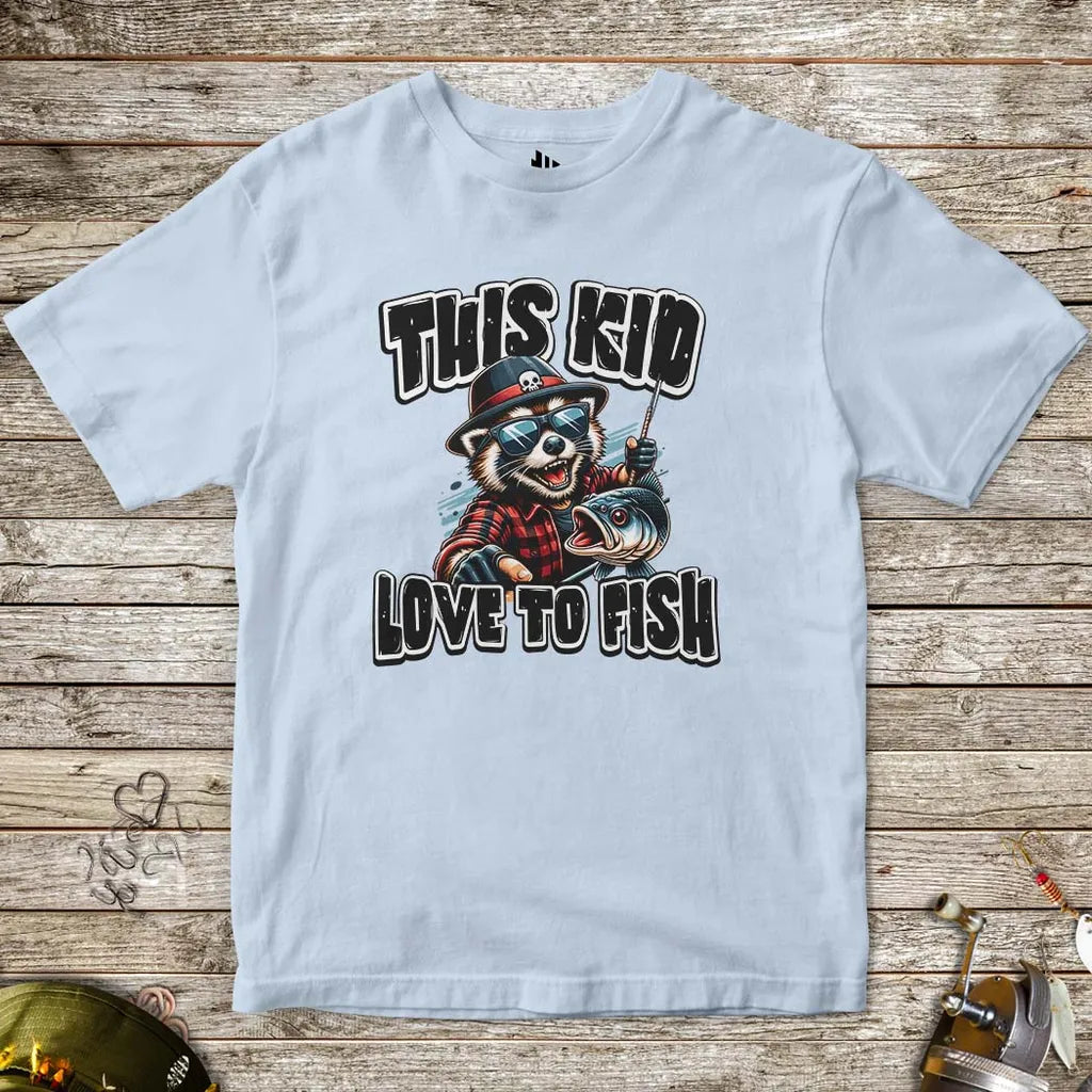 Light Blue, This Kid Loves to Fish Tee for Kids – fish-room
