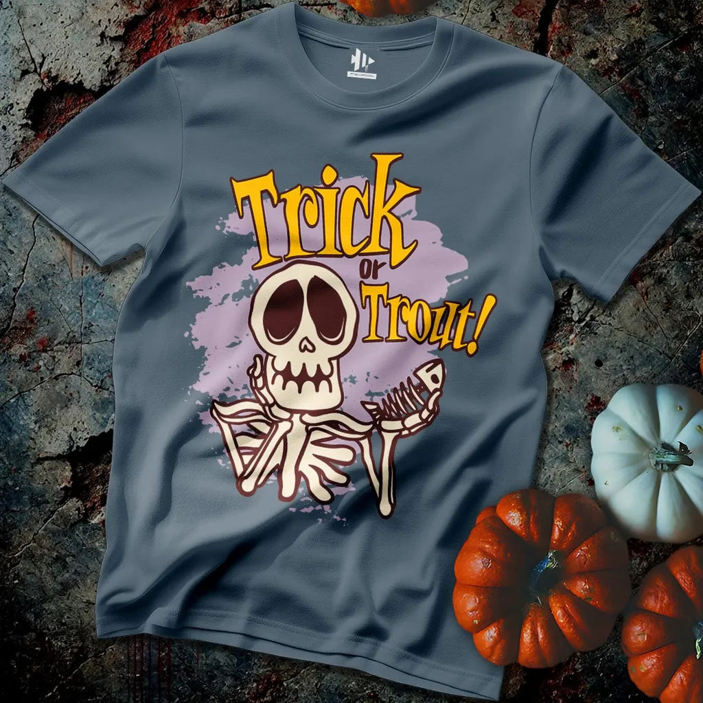 Trick or Trout Skeleton Tee - FISH - ROOM LLC