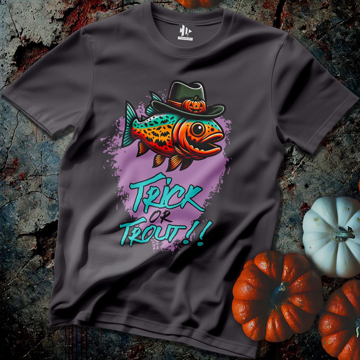 fish-room llc T-Shirt Charcoal / S Trick or Trout T-Shirt