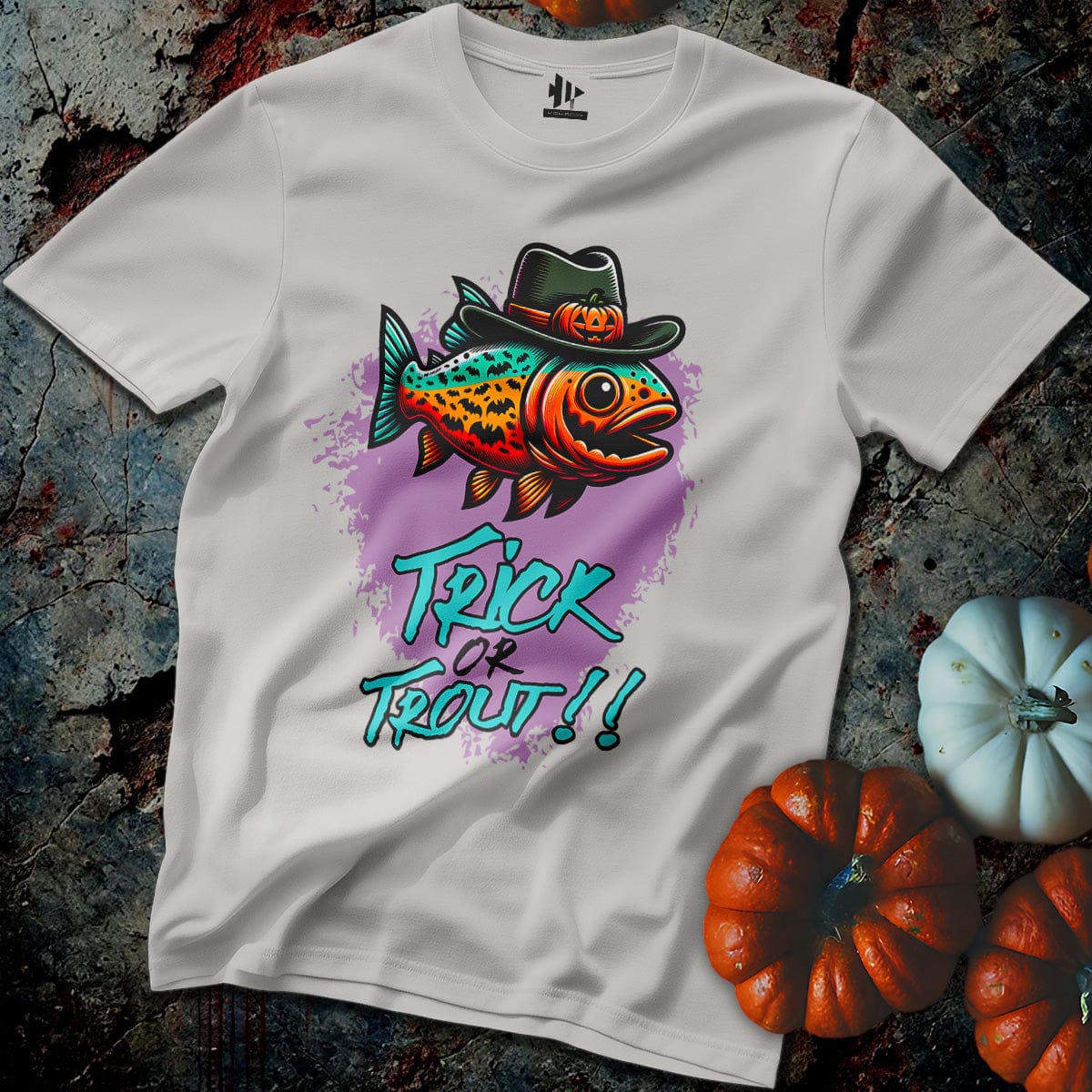 fish-room llc T-Shirt Ice Grey / S Trick or Trout T-Shirt