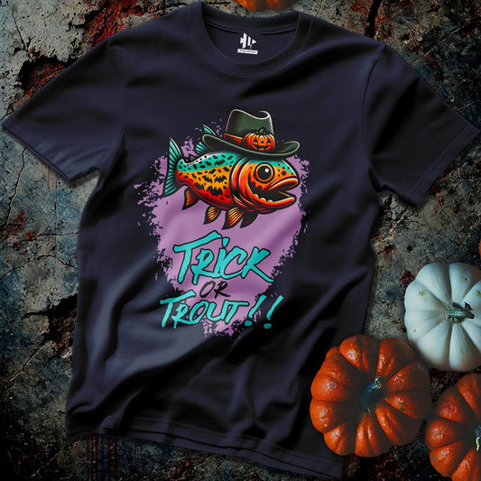 Trick or Trout Tee-funny fishing t shirt-FISH-ROOM LLC