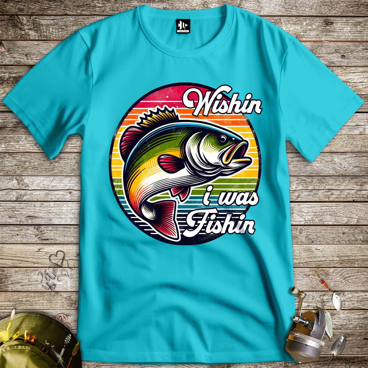 Wishin' I was Fishin' Tee-funny fishing t shirt-FISH-ROOM LLC