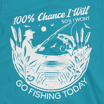 100% Fishing Day Tee Tropical Blue T-Shirt