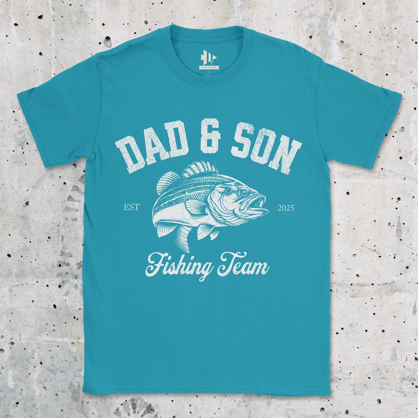 Dad & Son Fishing Team Tee Tropical Blue T-Shirt