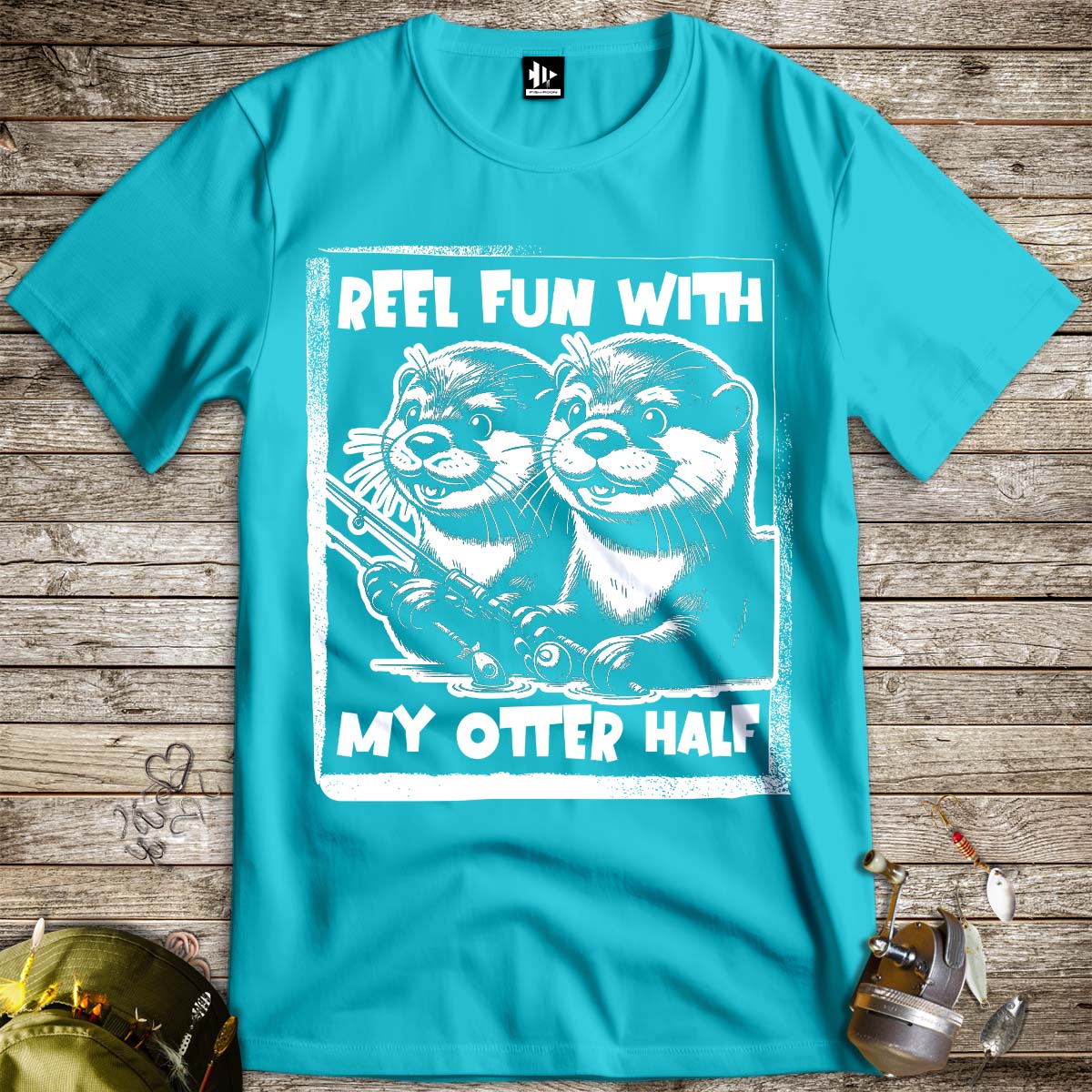 Reel Fun with My Otter Half Tee-funny fishing t shirt-FISH-ROOM LLC