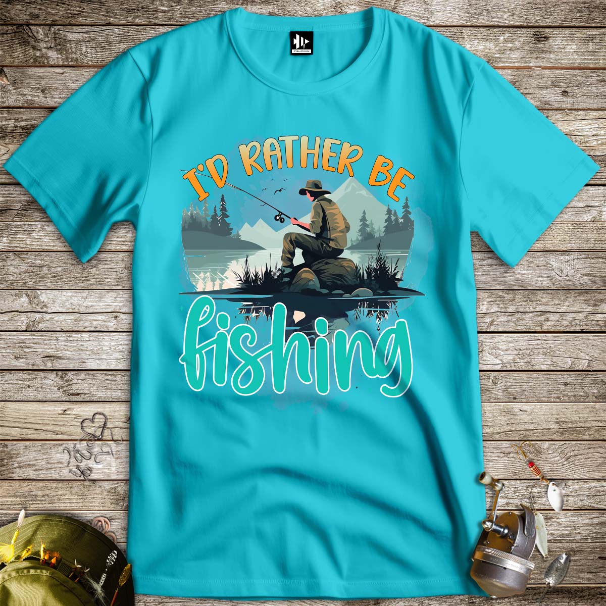 I'd Rather Be Fishing Tee-funny fishing t shirt-FISH-ROOM LLC