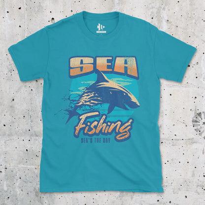 Tropical Blue, Sea Fishing, Sea's the Day Shark Tee – fish-room
