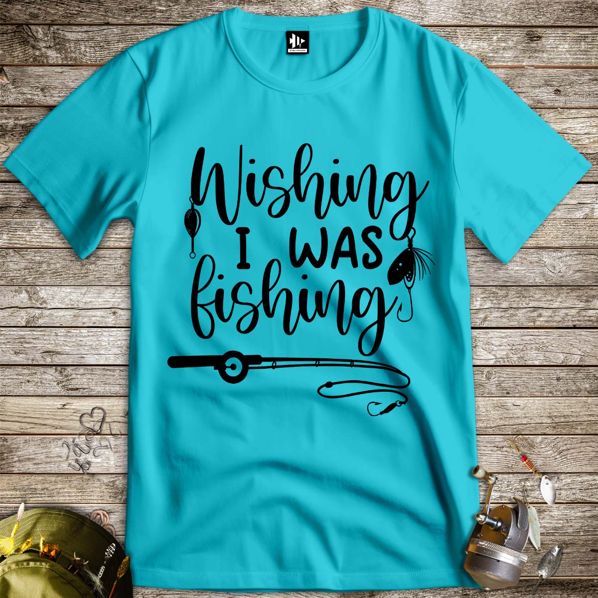 Wishing I was Fishing Tee-funny fishing t shirt-FISH-ROOM LLC