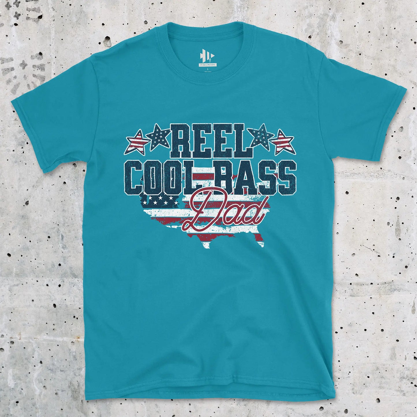 Tropical Blue, Reel Cool Bass Dad Tee – fish-room