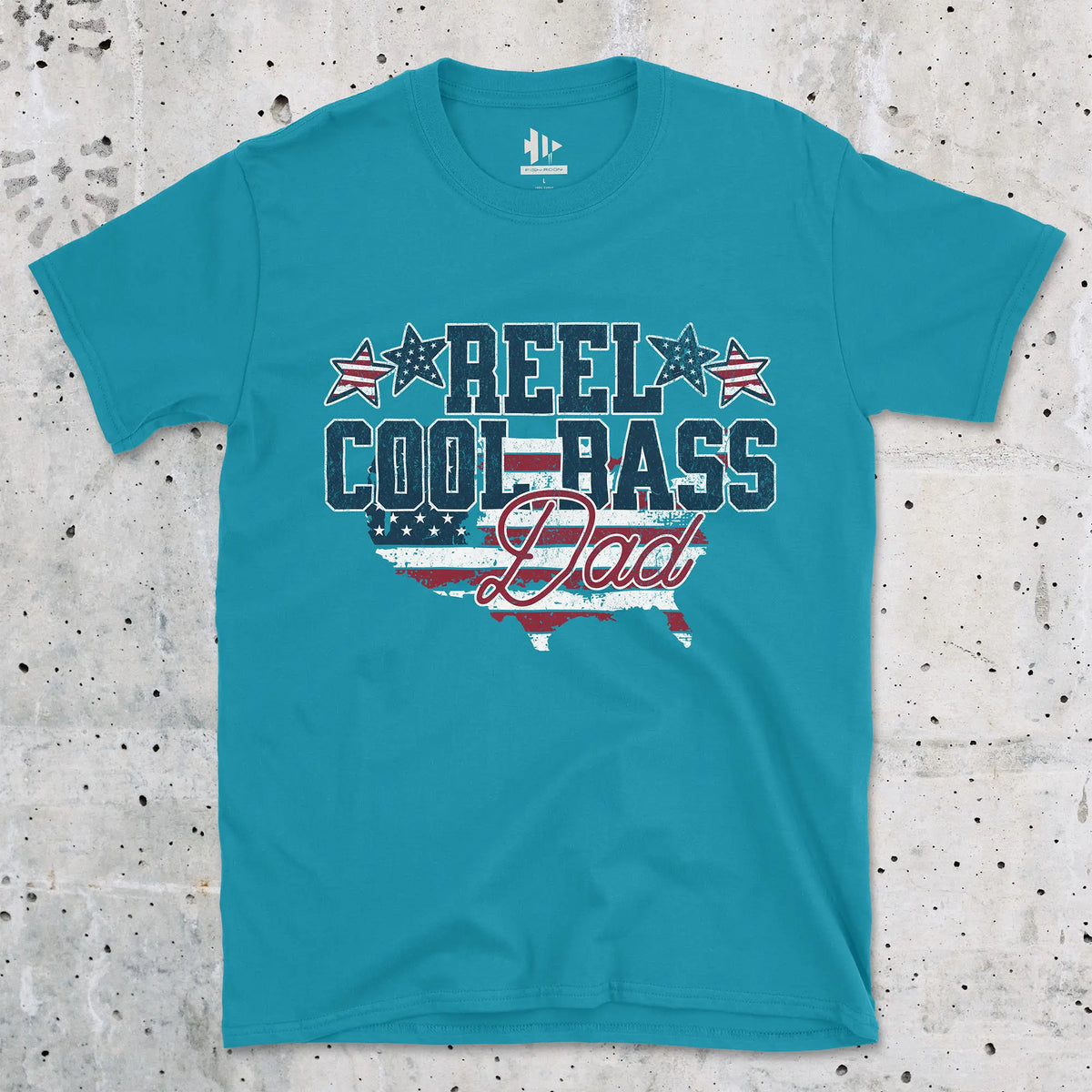 Tropical Blue, Reel Cool Bass Dad Tee – fish-room