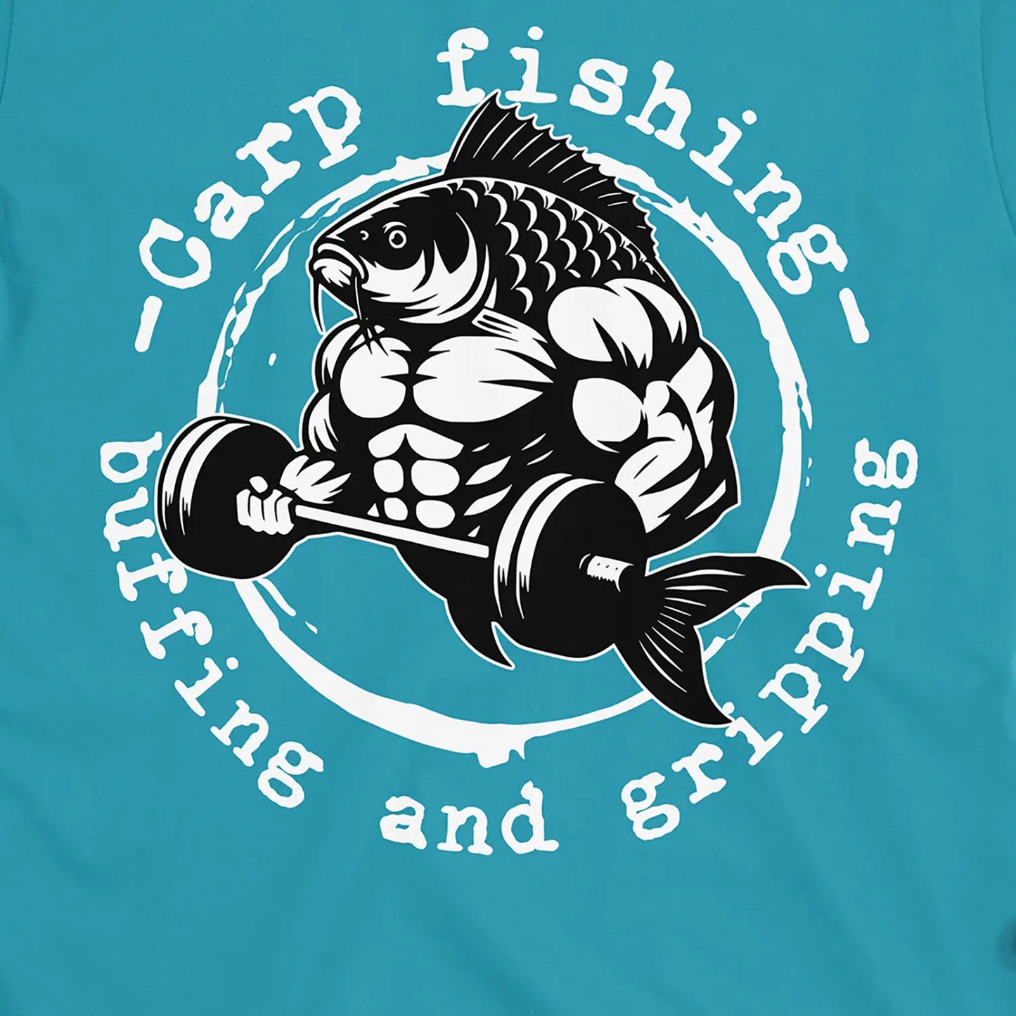 Tropical Blue, Carp Fishing, Buffing and Gripping Tee – fish-room
