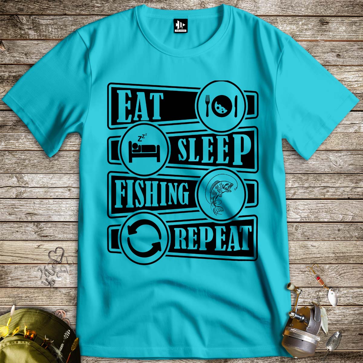 Eat Sleep Fishing Repeat Tee-funny fishing t shirt-FISH-ROOM LLC