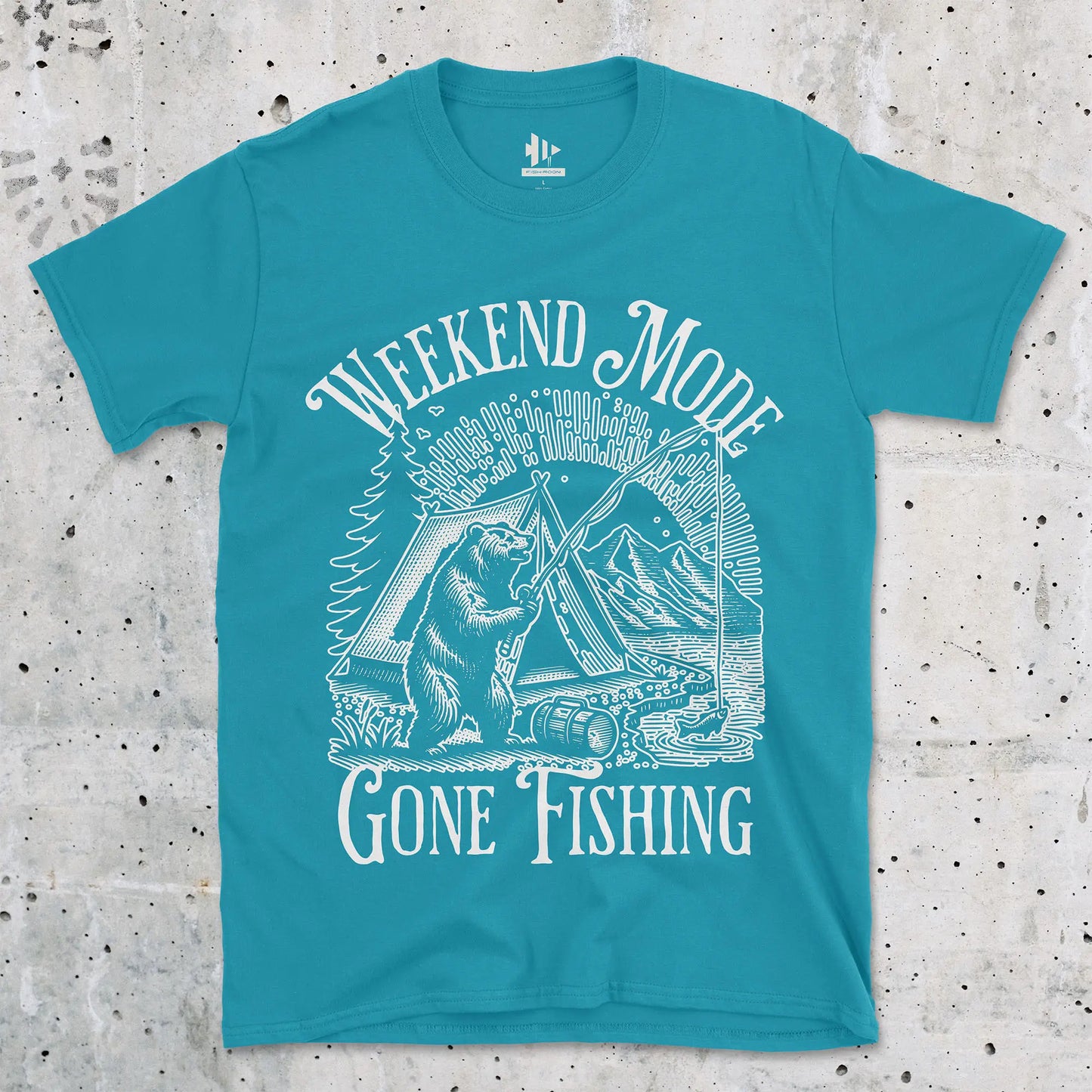Tropical Blue, Weekend Mode: Gone Fishing Tee – fish-room