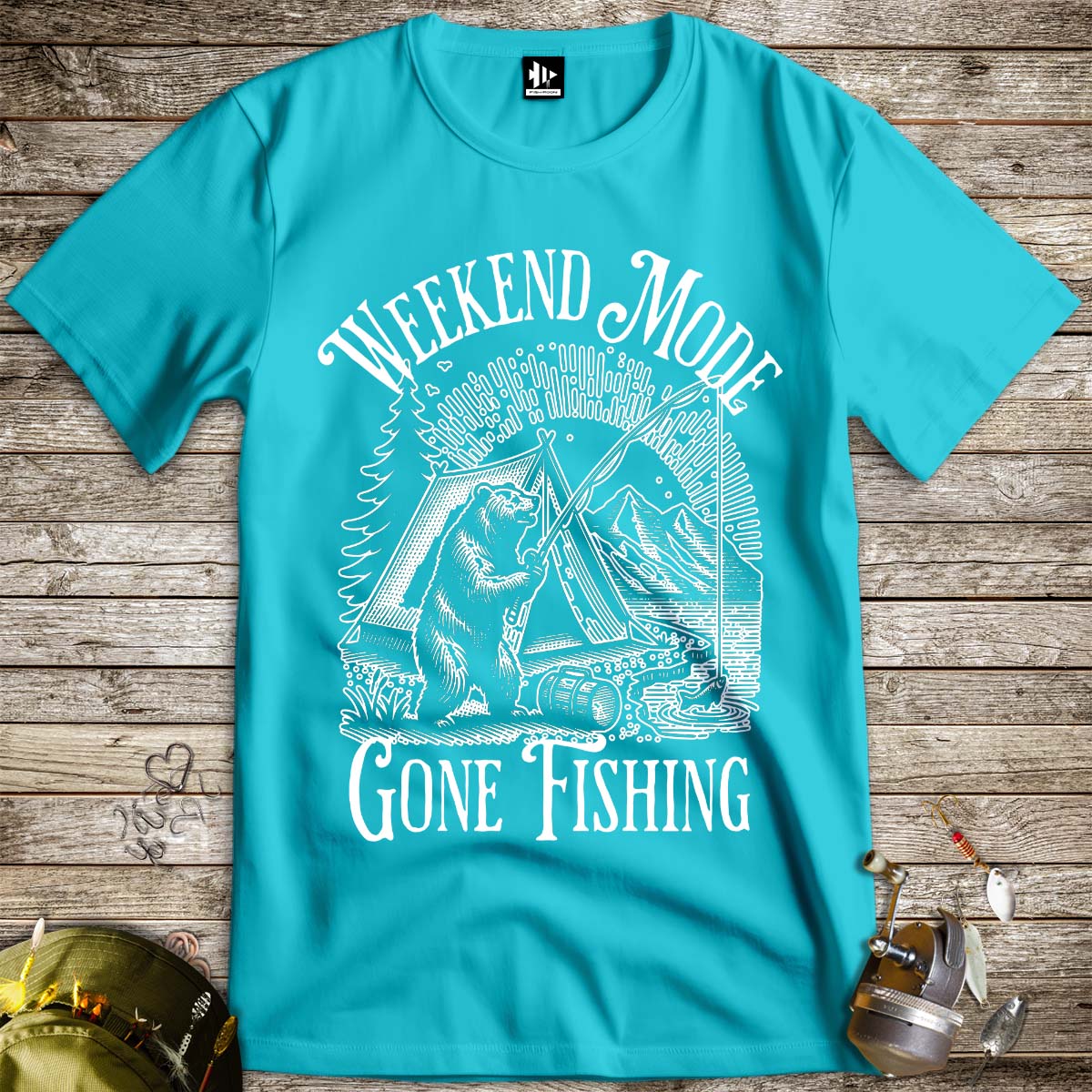 Weekend Mode: Gone Fishing Tee-funny fishing t shirt-FISH-ROOM LLC