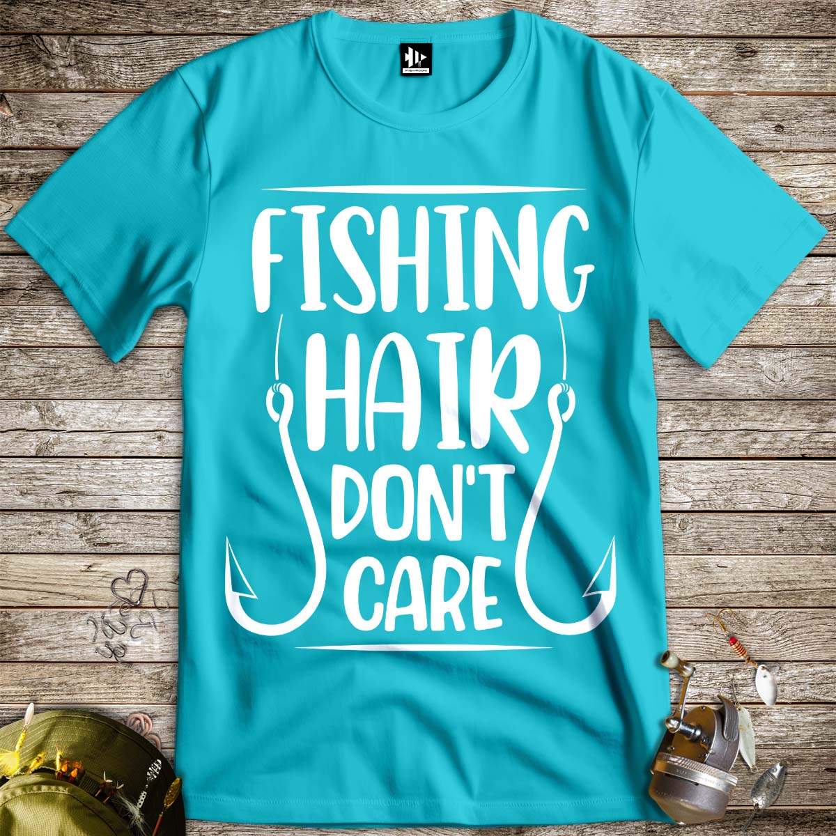 Fishing Hair Don't Care Tee-funny fishing t shirt-FISH-ROOM LLC