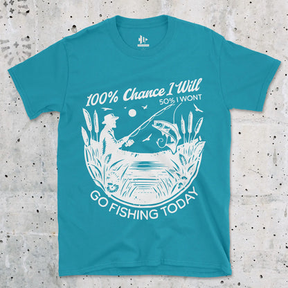 100% Fishing Day Tee Tropical Blue T-Shirt