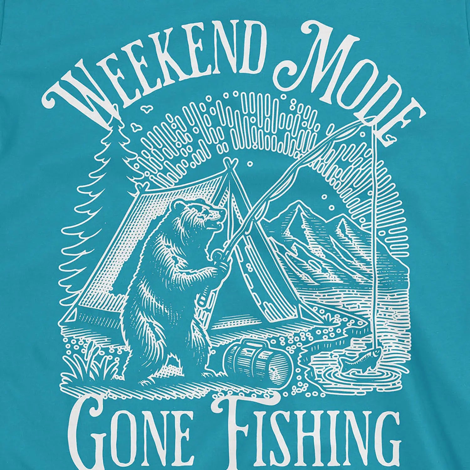 Tropical Blue, Weekend Mode: Gone Fishing Tee – fish-room