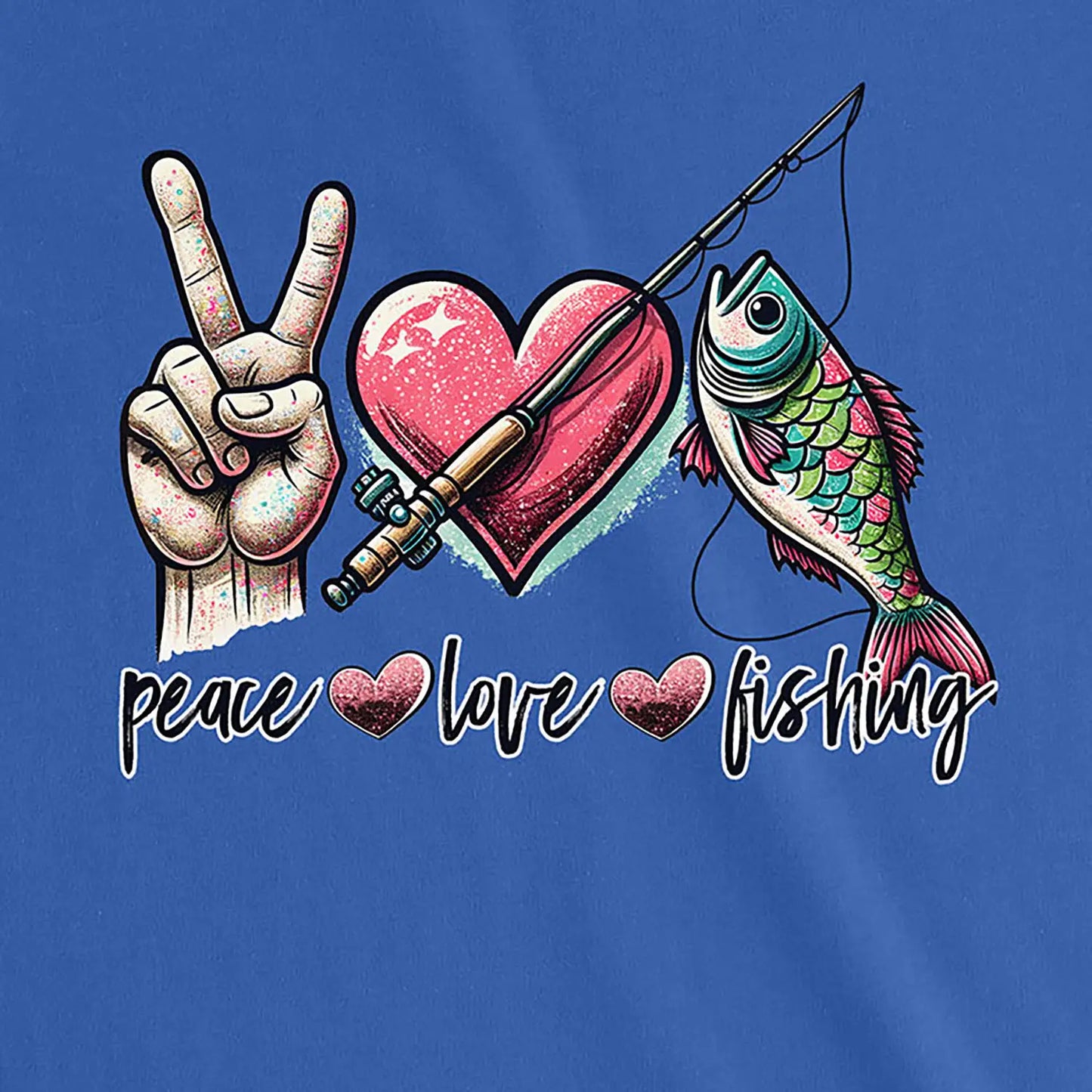 True Royal, Peace Love Fishing Ladies’ Tee – fish-room