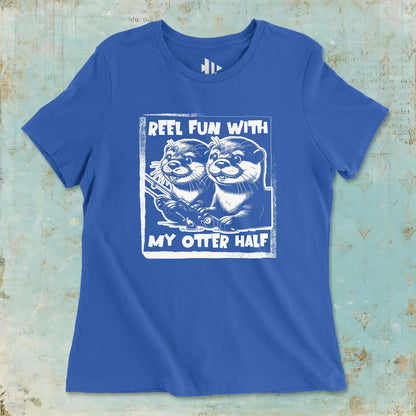 True Royal, Reel Fun with My Otter Half Ladies’ Tee – fish-room
