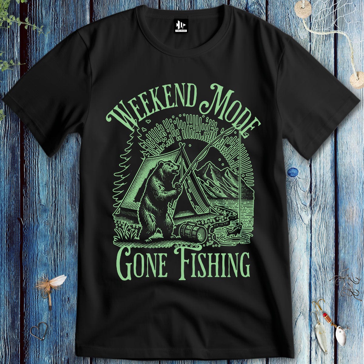 fish-room llc T-Shirt Black / S Weekend Mode: Gone Fishing T-Shirt