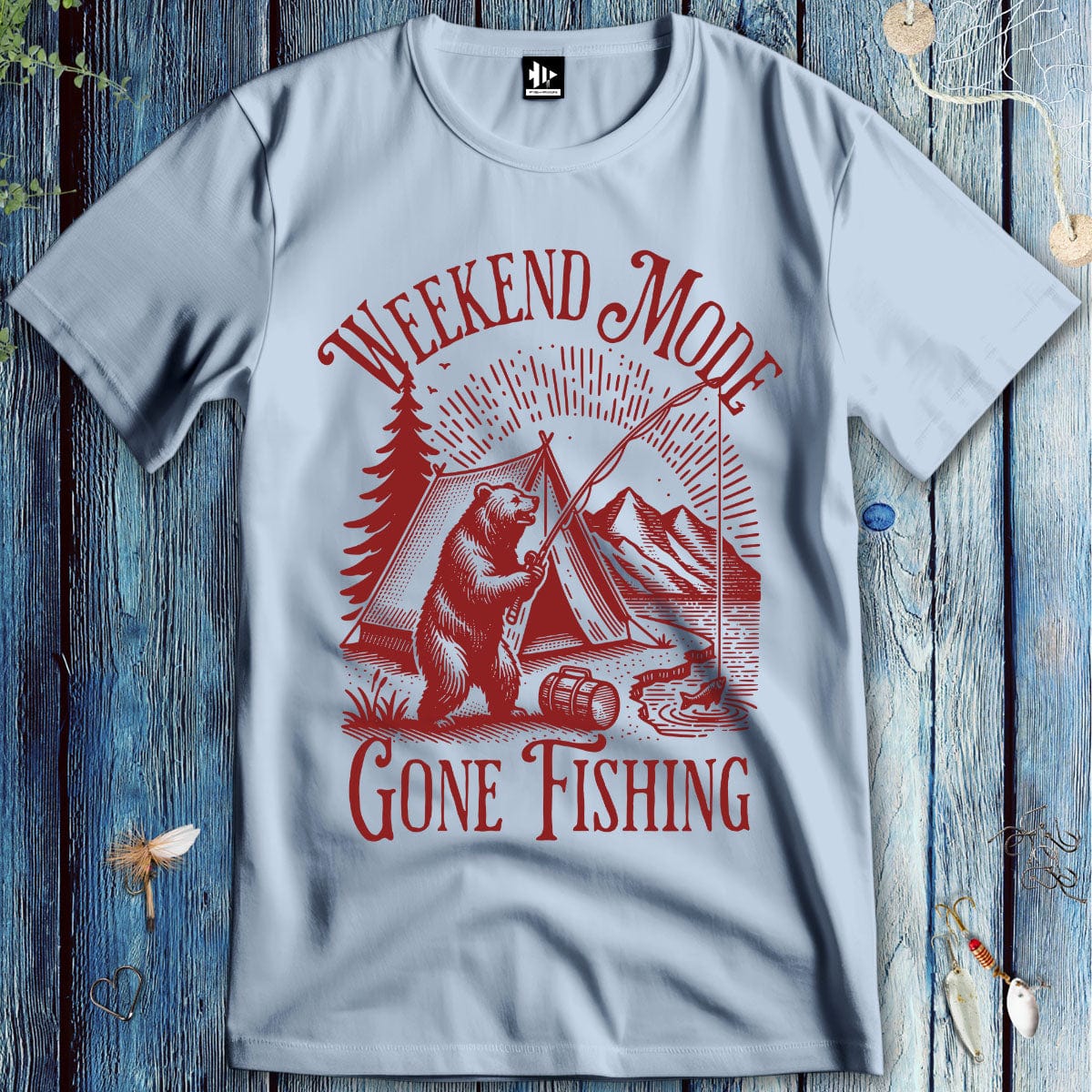 fish-room llc T-Shirt Light Blue / S Weekend Mode: Gone Fishing T-Shirt