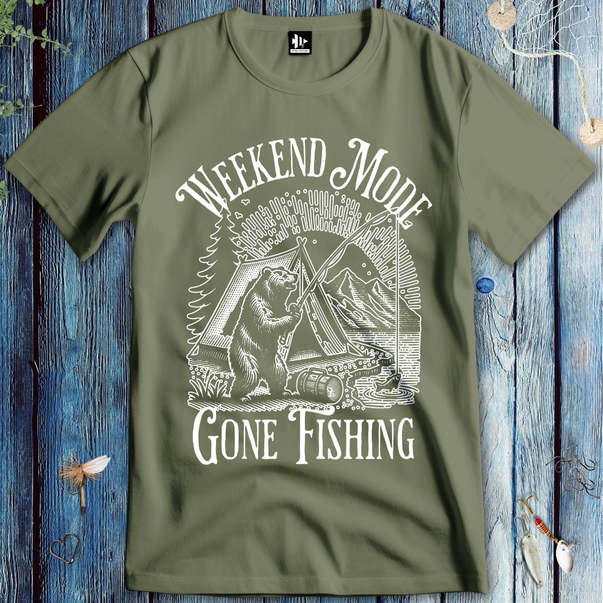 fish-room llc T-Shirt Military Green / S Weekend Mode: Gone Fishing T-Shirt