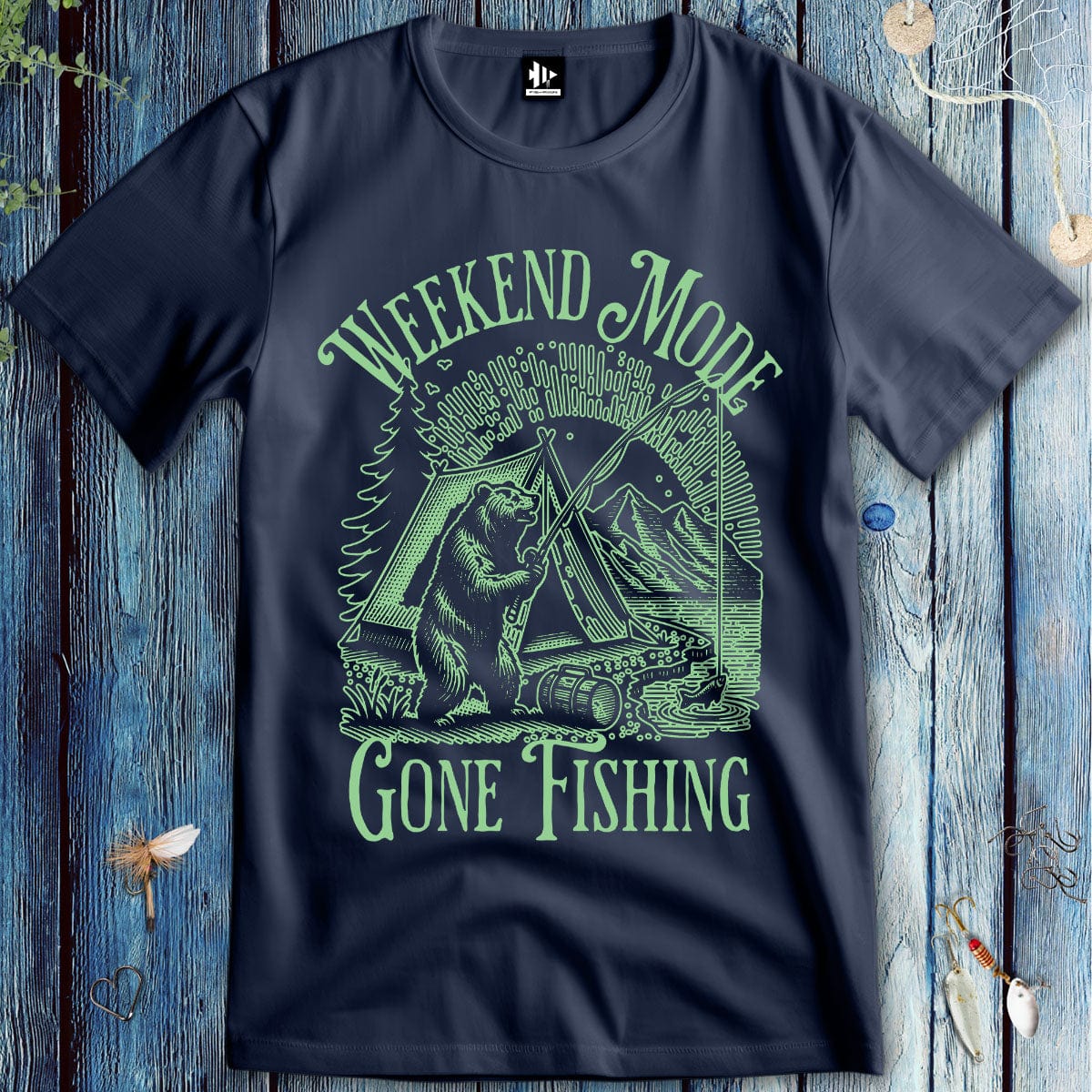 fish-room llc T-Shirt Navy / S Weekend Mode: Gone Fishing T-Shirt