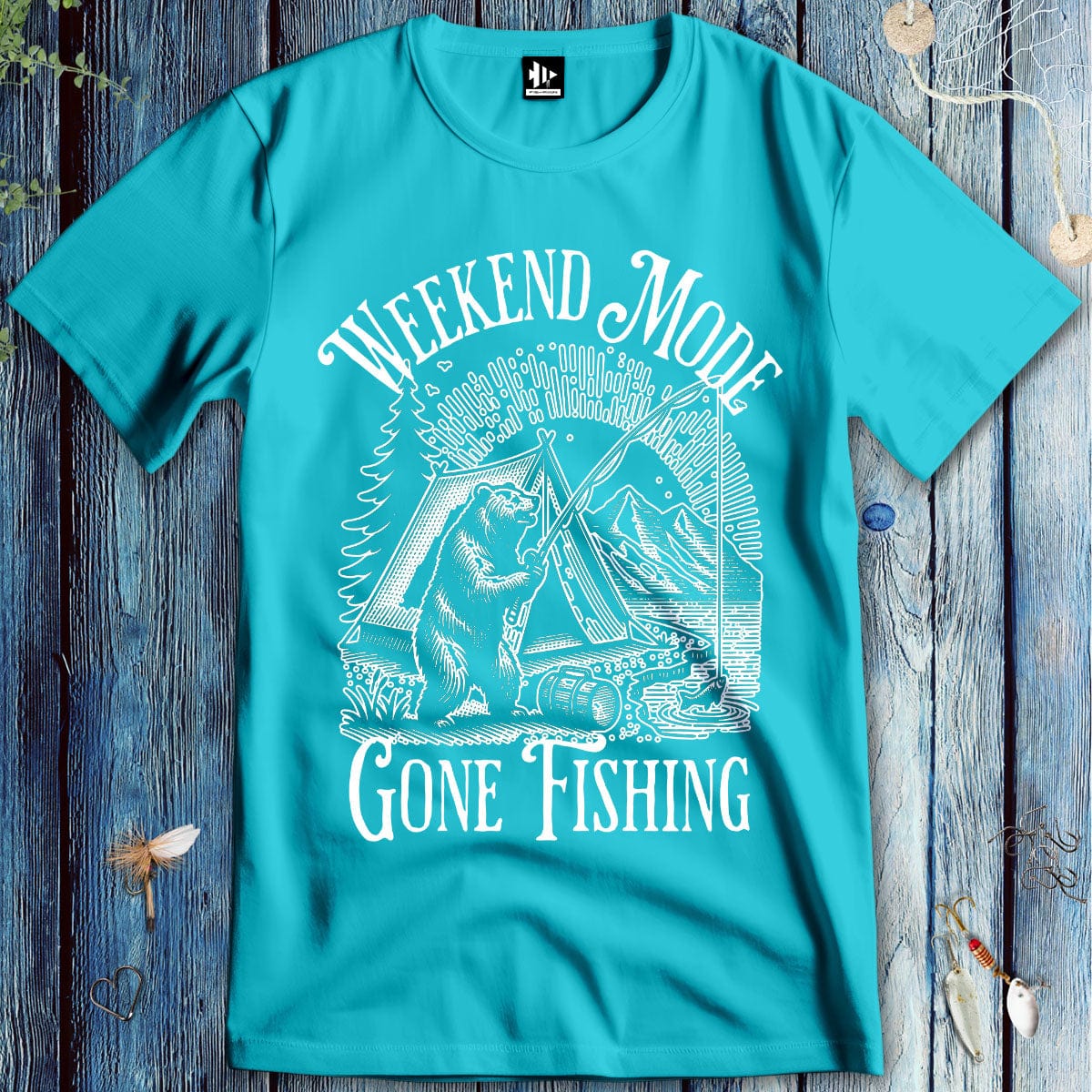 fish-room llc T-Shirt Tropical Blue / S Weekend Mode: Gone Fishing T-Shirt