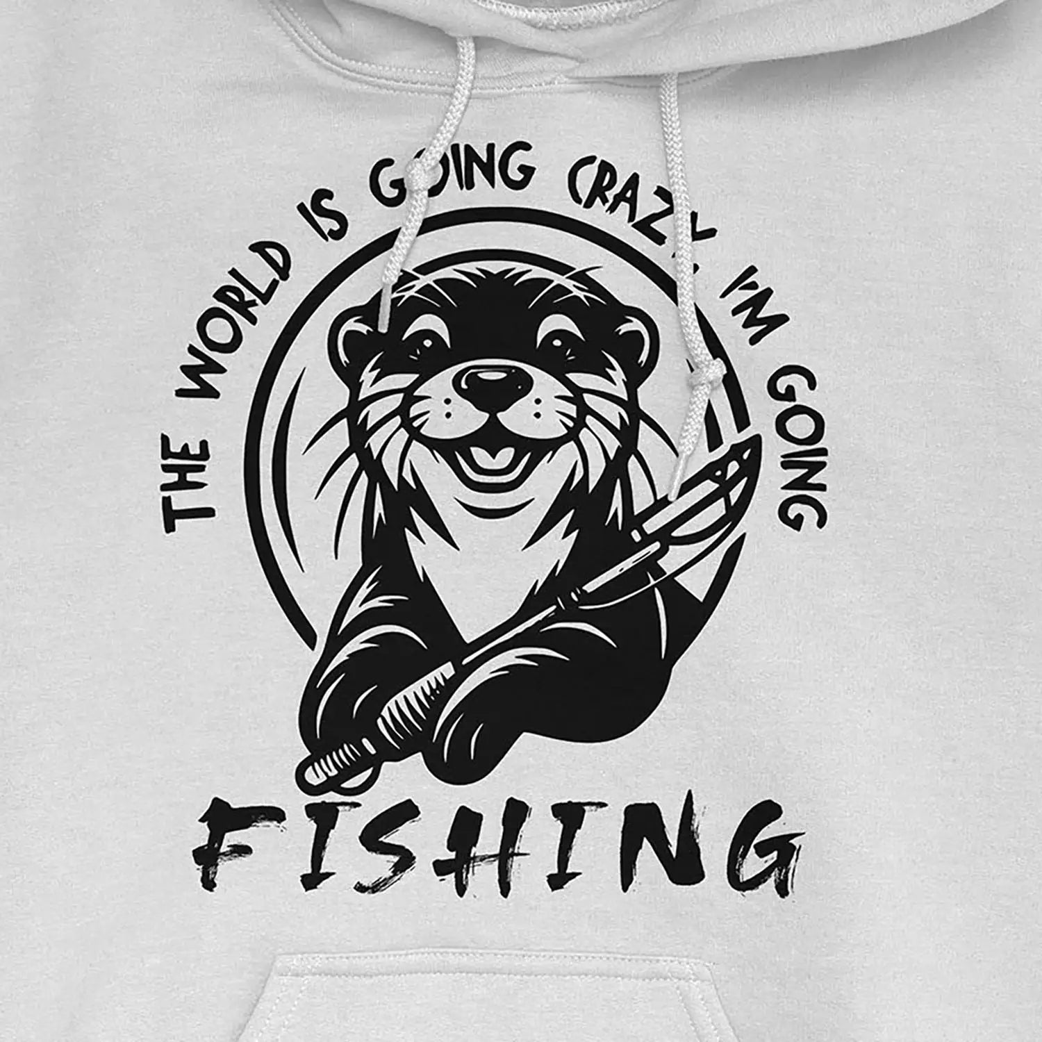 White, The World is Going Crazy, I'm Going Fishing Hoodie – fish-room